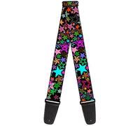 BUCKLE-DOWN gs-w31919 brillante colorido Estrellas All Over Collage en color negro correa para guitarra