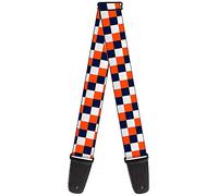 Buckle-Down GS-W32671 - Correa para guitarra "Checker Navy/Orange/White"