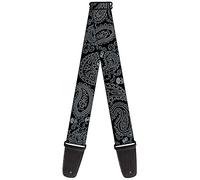 Buckle-Down GS-W32818 - Correa para guitarra (5 cm), diseño de calaveras, color negro y plateado