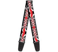 Buckle-Down GS-W32901 "Corsé con cordones con lazo negro/rojo" correa de guitarra
