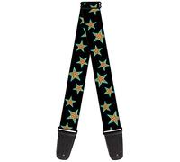 Buckle-Down GS-W33914 - Correa para guitarra "Multi Stars Black/Leopard/Baby Blue Outline"