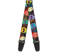 BUCKLE-DOWN gs-w34216 Bright Colorful Floral flores de ojos de calaveras correa para guitarra