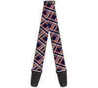 BUCKLE-DOWN gs-w34248 "Plaid X3 azul marino/naranja/blanco correa para guitarra