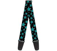 BUCKLE-DOWN gs-w34575 "estrellas/Multi estrellas negro/turquesa" correa para guitarra