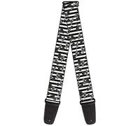 BUCKLE-DOWN gs-w35556 "cerezas Scattered/vertical de rayas blanco/negro/Grays" correa para guitarra