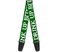 Buckle-Down GS-W37145 Correa para guitarra "St. Pat's Drink Up BITCHES/Stacked Shamrocks Verdes/Blanco"