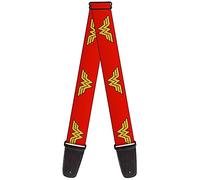 Buckle-Down GS-WWW001 - Correa para guitarra con logotipo de Wonder Woman, color rojo, 2 pulgadas de ancho y 29-54 pulgadas de largo