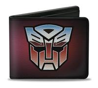 Buckle-Down Hasbro - Cartera plegable, Transformers Autobot y Decepticon Fade Shields Rojos Morados, Cuero Vegano, Rojo -, 4.0" x 3.5", Casual