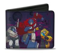 Buckle-Down Hasbro - Cartera plegable, Transformers Autobots Roll Out Group Pose Blues, cuero vegano, Púrpura, 4.0" x 3.5", Casual