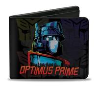 Buckle-Down Hasbro - Cartera plegable, Transformers Optimus Prime Pose Autobot Fade multicolor, cuero vegano, Varios colores, 4.0" x 3.5", Casual