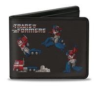 Buckle-Down Hasbro - Cartera plegable, Transformers Optimus Prime y Megatron Conversion Scenes, cuero vegano, Negro -, 4.0" x 3.5", Casual