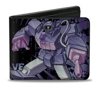 Buckle-Down Hasbro - Cartera plegable, Transformers Shockwave Poses y Decepticon Shield Morados, cuero vegano, Varios colores, 4.0" x 3.5", Casual