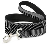 Buckle-Down Hash Mark Stripe Black/White Pet Leash, 6" x 1.5"