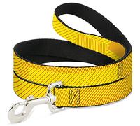 Buckle-Down Hash Mark Stripe Yellow/Red Pet Leash, 6" x 1.5"