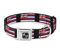 Buckle-Down Hawaii Banderas de Perro Collar Hueso, grande/15-26