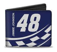 Buckle-Down Hendrick Motorsports - Cartera plegable, Jimmie Johnson #48 Lowes Hendrick Motorsports Checker azul, cuero vegano