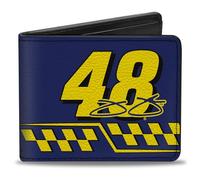 Buckle-Down Hendrick Motorsports - Cartera plegable, Jimmie Johnson #48 Lowes Hendrick Motorsports Logo azul, cuero vegano