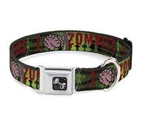 Buckle-Down I Brain Zombies Collar de Perro, Ancho grande/18 - 32 Pulgadas
