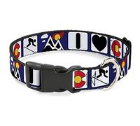 Buckle-Down I Heart Colorado - Collar con clip de plástico para esquí/montaña, 3,8 cm de ancho, cuello mediano, 40,64 cm