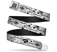 BUCKLE-DOWN INC. Cinturón de seguridad unisex para adultos Buckle-Down Curse Words Quote XL, multicolor, 32-52 pulgadas