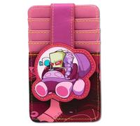 Buckle-Down Invader Zim - Cartera para tarjetas de identificación, diseño de personaje de Invader Zim y GIR Voot Runner Pose Pinks, cuero vegano