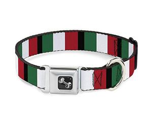 Buckle Down Italia Banderas Hueso Collar de Perro, mediano/11 - 17 "