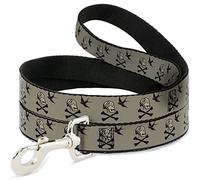 Buckle-Down Jack Sparrow's Bandera Icons Grays Pet Leash, 4-1/2"