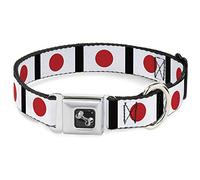 Buckle-Down Japan Banderas Collar de Perro, Ancho pequeño/13 - 18 Pulgadas