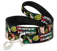 Buckle-Down Justice League Logo/4-Superhero Paneles Pop Arte Mascota Leash, 6' x 1.5"