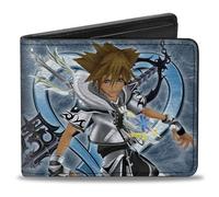 Buckle-Down Kingdom Hearts II Forma Final Sora Pose/Logo/Keyblades Blues Accesorio de Viaje-Billetera Plegable, Multicolor, Default Size para Hombre