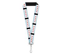 Buckle-Down Lanyard-1.0"-Chicago Flags/Black Llavero, Multicolor, Talla única para Mujer