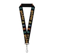 Buckle-Down Cordón - 1 Pulgada - Harry Potter Hufflepuff/Ravenclaw/Gryffindo Llavero, Multicolor, Talla única Unisex Adulto