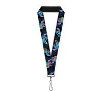 Buckle Down Lanyard - 1.0 Stitch Snacking Poses Black/Blue, Llavero Hombre, Multicolor, Talla Única