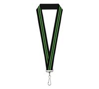 Buckle Down Lanyard-1.0"-Stripe Black/Green Llavero, Multicolor, Talla única para Mujer