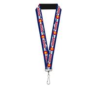 Buckle-Down Lanyard-2.5 cm-Colorado Aspen Flag/Snowy Mountains Weather, Azul/blanco/rojo/amarillo, 1" InchWide - 22 Inch Long