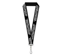 Buckle-Down Lanyard, I Wouldn't Touch You with A Dirty Sock!!! Negro/Blanco, 22 pulgadas de largo x 1 pulgada de ancho