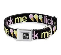 Buckle-Down Lick Me Ice Cream Cones - Collar para Perro, Ancho mediano/16-23