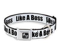 Buckle-Down Like A Boss - Collar para Perro, Color Blanco y Negro, Talla Mediana