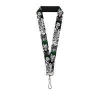 Buckle-Down Lanyard-1.0"-Joker Laughing Poses Black/White/Green Llavero, Multicolor, Talla única Unisex Adulto