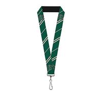 Buckle-Down Cordón - 1 Pulgada - Slytherin Crest/Stripe5 Verde/Gris Llavero, Multicolore, Talla Unica Unisex Adulto