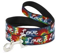 Buckle Down "Love is Love BD Tie Dye/Blanco Pet Leash, 6" x 1"