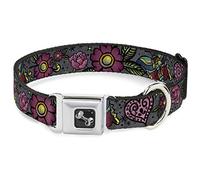 Buckle-Down Love Kills - Collar para Perro, Color Gris, Ancho mediano/16-23