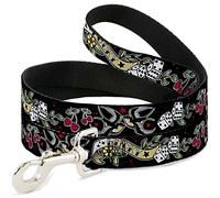 Buckle-Down Lucky Black Pet Leash, 6" x 1/2"