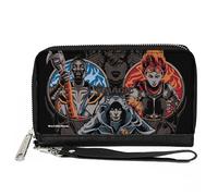 Buckle-Down Magic the Gathering - Cartera con cremallera alrededor, Magic the Gathering Three Planeswalker Poses negro/multicolor, cuero vegano