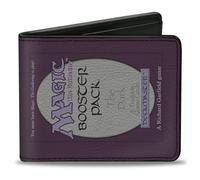 Buckle-Down Magic the Gathering - Cartera plegable, réplica de tarjeta Magic the Gathering the Dark Deckmaster, color morado, cuero vegano, Púrpura, 4.0" x 3.5", Casual