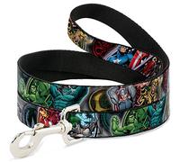 Buckle-Down Marvel Avengers Superhero/Villain Poses Pet Leash, 6" x 1.5"