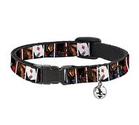 Buckle-Down Marvel Comics - Collar de gato, collar separable con campana, tarjetas de gambito X Men Bloques de pose, 8.5 a 12 pulgadas 0.5 pulgadas de ancho