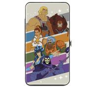Buckle-Down Masters of the Universe - Cartera con bisagras, personajes de Masters of the Universe, posturas a rayas, multicolor, cuero vegano, Varios colores, 7" x 4", Casual