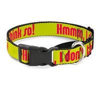 Buckle-Down MGC-W30867-M Hmmm, I Don't Think So! Collar de Perro Amarillo con Rosa Martingale, tamaño Mediano