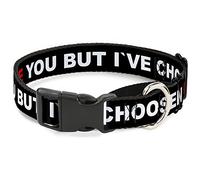 Buckle-Down MGC-W30925-WM I Love You But I've Chosen Dubstep - Collar para Perro, Color Negro, Blanco y Rojo